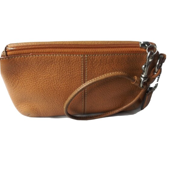 Coach Wristlet Wallet Pebble Leather  Burnt Orange - Picture 5 of 5